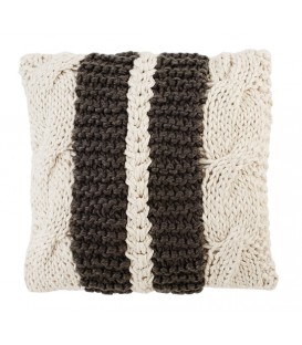 Coussin en tricot ligne