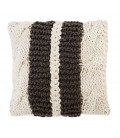 Coussin en tricot double ligne