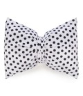 White bow cushion - black polka dot