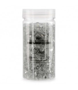 Glitter glass stones in jar -silver pink