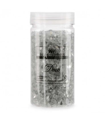 Glitter glass stones in jar -silver pink