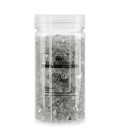 Glitter glass stones in jar -silver