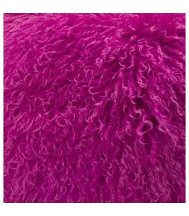 Coussin vraie fourrure mongolien - Rose