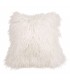 Coussin vraie fourrure mongolien - Blanc