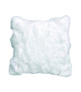 Coussin en vraie fourrure lapin blanc ALE