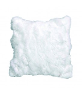 Cushion in real fur white rabbit ALE