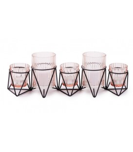 Blush candlestick with 5 holders VANAS