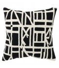 Black and white embroided cushion ANDALUSIA