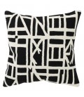 Coussin brodé noir et blanc ANDALUSIA