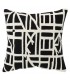 Black and white embroided cushion ANDALUSIA