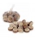 Round wood chip bag for decoration