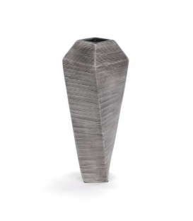 Vase torsadé gris taupe