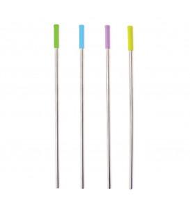 Ensemble de 4 pailles et brosse en acier inoxydable