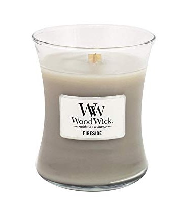 Medium cracking candle WOODWICK FIRESIDE