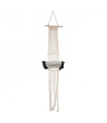 Macrame wall decor in black & natural