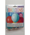 Paquet de 10 ballons couleur variés