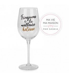 Verre à vin TRINQUONS À LA MEILLEURE HÔTESSE