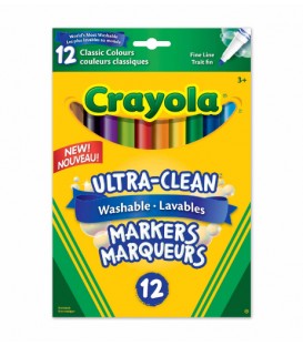 Marqueurs À Trait Fin Lavables Ultra-Propres COULEURS CLASSIQUES