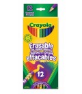 12 Crayons De Couleur Effaçables