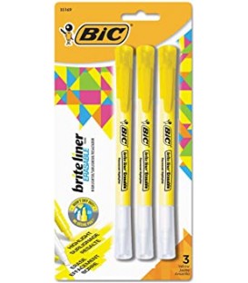 Highlighter brite liner erasable BIC