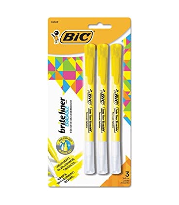 Highlighter brite liner erasable BIC