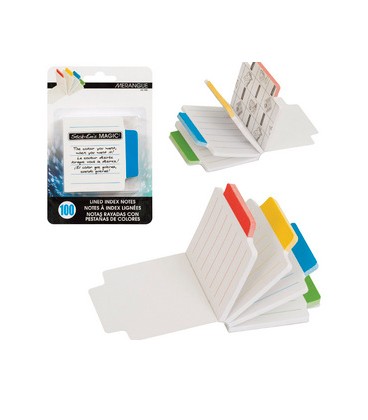 Self-adhesive notes lined with indexes