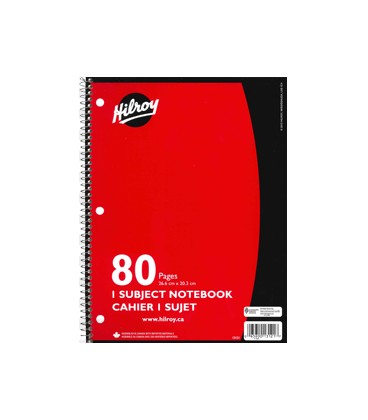 Hilroy spiral notebook