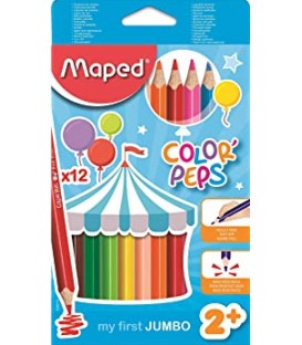 12 crayons de couleurs jumbo MAPED