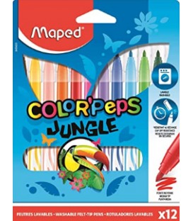 12 marqueurs de couleurs jungle MAPED