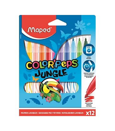 12 marqueurs de couleurs jungle MAPED