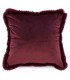 Burgundy velvet cushion with faux fur