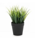 Deco grass plant in black pot