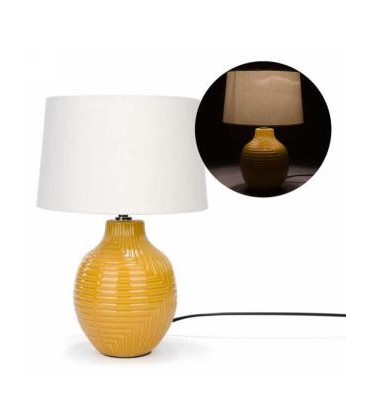 Lampe de table jaune moutarde