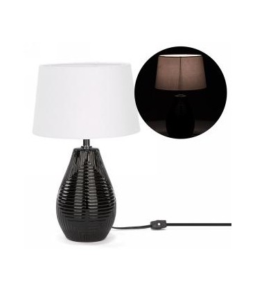 Table lamp with black ceramic base