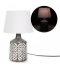 Grey floral pattern base table lamp