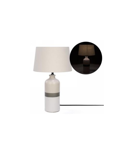 Grey Striped Base Table Lamp Huard Et, Striped Table Lamp Base