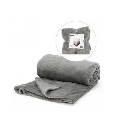 Light grey lined motif throw