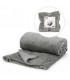 Light grey lined motif throw