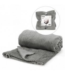 Dark grey lined motif throw