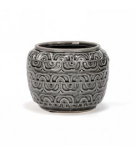 Grey ceramic pot