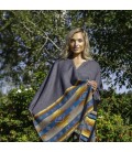 Reversible gray and black poncho