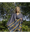 Poncho réversible gris et noir