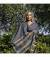 Poncho réversible gris et noir