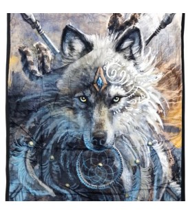 Wolf sherpa throw 50x60 ''