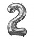 Super silver number balloon