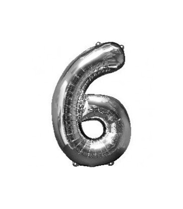 Super silver number balloon