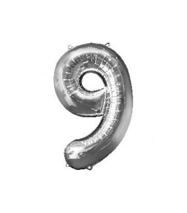 Super silver number balloon