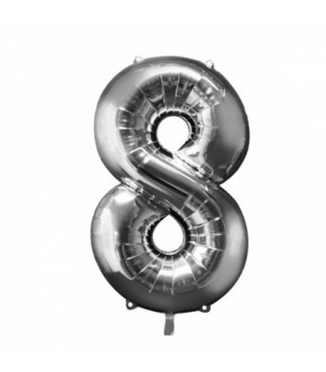 Super silver number balloon