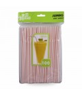 Red and white straw pkg 100