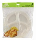 Assiettes en plastique à compartiments pqt 5